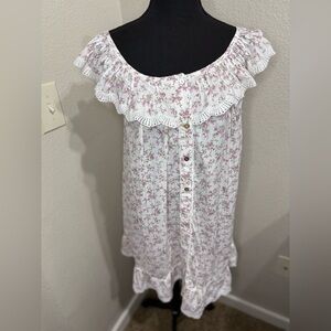 Rachel Ashwell Floral cottagecore Ruffle Button-Down Dress-‎ Size Small